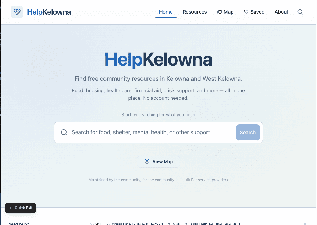Help Kelowna screenshot